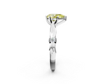 White gold Fancy Yellow Pear  Solitaire Diamond Twisted Band with Four-Prong Setting_96