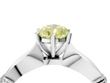 White gold Fancy Yellow Pear  Solitaire Diamond Twisted Band with Four-Prong Setting_98