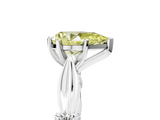 White gold Fancy Yellow Pear  Solitaire Diamond Twisted Band with Four-Prong Setting_99