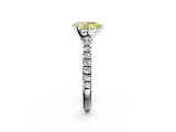 White gold Fancy Yellow Pear  Solitaire Diamond with Pavé Band and Four-Prong Setting_47