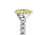 White gold Fancy Yellow Pear  Solitaire Diamond with Pavé Band and Four-Prong Setting_54