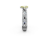White gold Fancy Yellow Pear  Solitaire Diamond with Pave and Channel Set Band_40