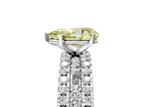 White gold Fancy Yellow Pear  Solitaire Diamond with Pave and Channel Set Band_43