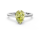 White gold Fancy Yellow Pear  Solitaire Engagement Ring with Cathedral Band and Four-Prong Setting_17
