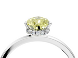 White gold Fancy Yellow Pear  Solitaire Engagement Ring with Cathedral Band and Four-Prong Setting_23