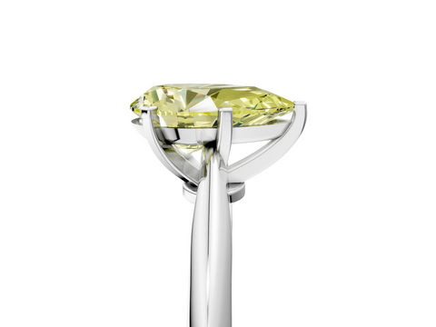 White gold Fancy Yellow Pear  Solitaire Engagement Ring with Classic Band and Four-Prong Setting_75