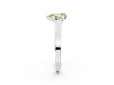 White gold Fancy Yellow Pear  Solitaire Engagement Ring with Four-Prong Setting and Tapered Band_5