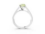 White gold Fancy Yellow Pear  Solitaire Engagement Ring with Four-Prong Setting and Tapered Band_6