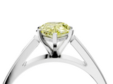 White gold Fancy Yellow Pear  Solitaire Engagement Ring with Four-Prong Setting and Tapered Band_7