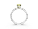 White gold Fancy Yellow Pear  Solitaire Engagement Ring with Scrollwork Band and Four-Prong Setting_116