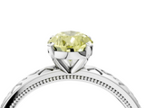 White gold Fancy Yellow Pear  Solitaire Engagement Ring with Scrollwork Band and Four-Prong Setting_117