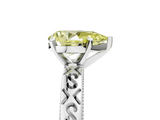 White gold Fancy Yellow Pear  Solitaire Engagement Ring with Scrollwork Band and Four-Prong Setting_118
