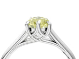 White gold Fancy Yellow Pear  Solitaire Engagement Ring with Six-Prong Setting and Classic Band 4
