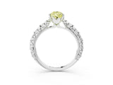 White gold Fancy Yellow Pear  Solitaire Floral Milgrain Engagement Ring_51
