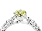 White gold Fancy Yellow Pear  Solitaire Floral Milgrain Engagement Ring_52