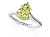 White gold Fancy Yellow Pear  Solitaire Heart Prong Engagement Ring with Tapered Band_80