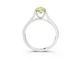 White gold Fancy Yellow Pear  Solitaire Heart Prong Engagement Ring with Tapered Band_82