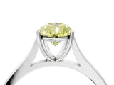 White gold Fancy Yellow Pear  Solitaire Heart Prong Engagement Ring with Tapered Band_83