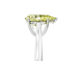 White gold Fancy Yellow Pear  Solitaire Heart Prong Engagement Ring with Tapered Band_84