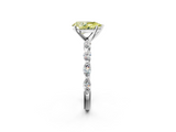 White gold Fancy Yellow Pear  Solitaire Marquise Side Stone Prong Setting Ring_61