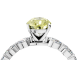 White gold Fancy Yellow Pear  Solitaire Marquise Side Stone Prong Setting Ring_65