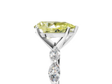 White gold Fancy Yellow Pear  Solitaire Marquise Side Stone Prong Setting Ring_66
