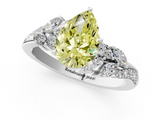 White gold Fancy Yellow Pear  Solitaire Marquise Twist Band with Six-Prong Setting_102