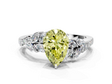White gold Fancy Yellow Pear  Solitaire Marquise Twist Band with Six-Prong Setting_103