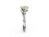 White gold Fancy Yellow Pear  Solitaire Marquise Twist Band with Six-Prong Setting_105