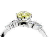 White gold Fancy Yellow Pear  Solitaire Marquise Twist Band with Six-Prong Setting_107