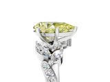 White gold Fancy Yellow Pear  Solitaire Marquise Twist Band with Six-Prong Setting_108