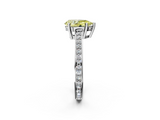 White gold Fancy Yellow Pear  Solitaire Pavé Band Prong Setting Ring_22