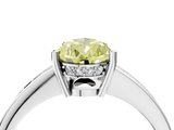 White gold Fancy Yellow Pear  Solitaire Pavé Band Prong Setting Ring_23