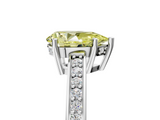 White gold Fancy Yellow Pear  Solitaire Pavé Band Prong Setting Ring_25