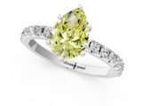 White gold Fancy Yellow Pear  Solitaire Pavé Band with Four-Prong Setting_180