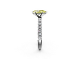 White gold Fancy Yellow Pear  Solitaire Pavé Band with Four-Prong Setting_181