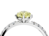 White gold Fancy Yellow Pear  Solitaire Pavé Band with Four-Prong Setting_183