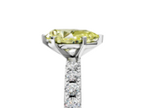 White gold Fancy Yellow Pear  Solitaire Pavé Band with Four-Prong Setting_184