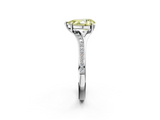 White gold Fancy Yellow Pear  Solitaire Pavé Band with Four-Prong Setting_62