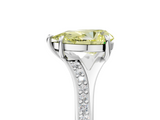 White gold Fancy Yellow Pear  Solitaire Pavé Band with Four-Prong Setting_65