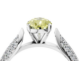 White gold Fancy Yellow Pear  Solitaire Pavé Diamond Engagement Ring with Four-Prong Setting_118