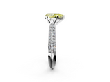 White gold Fancy Yellow Pear  Solitaire Pavé Diamond Engagement Ring with Four-Prong Setting_130