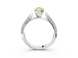 White gold Fancy Yellow Pear  Solitaire Pavé Diamond Engagement Ring with Four-Prong Setting_131