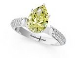 White gold Fancy Yellow Pear  Solitaire Pavé Diamond Engagement Ring with Four-Prong Setting_135