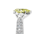 White gold Fancy Yellow Pear  Solitaire Pavé Diamond Engagement Ring with Four-Prong Setting_139