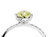 White gold Fancy Yellow Pear  Solitaire Pavé Diamond Engagement Ring with Four-Prong Setting_45