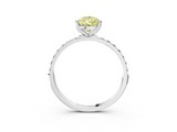 White gold Fancy Yellow Pear  Solitaire Pavé Diamond Engagement Ring with Four-Prong Setting_48