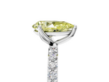 White gold Fancy Yellow Pear  Solitaire Pavé Diamond Engagement Ring with Four-Prong Setting_50