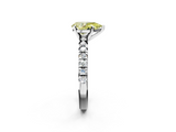 White gold Fancy Yellow Pear  Solitaire Pave Diamond Engagement Ring with Four-Prong Setting_259