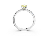 White gold Fancy Yellow Pear  Solitaire Pave Diamond Engagement Ring with Four-Prong Setting_261